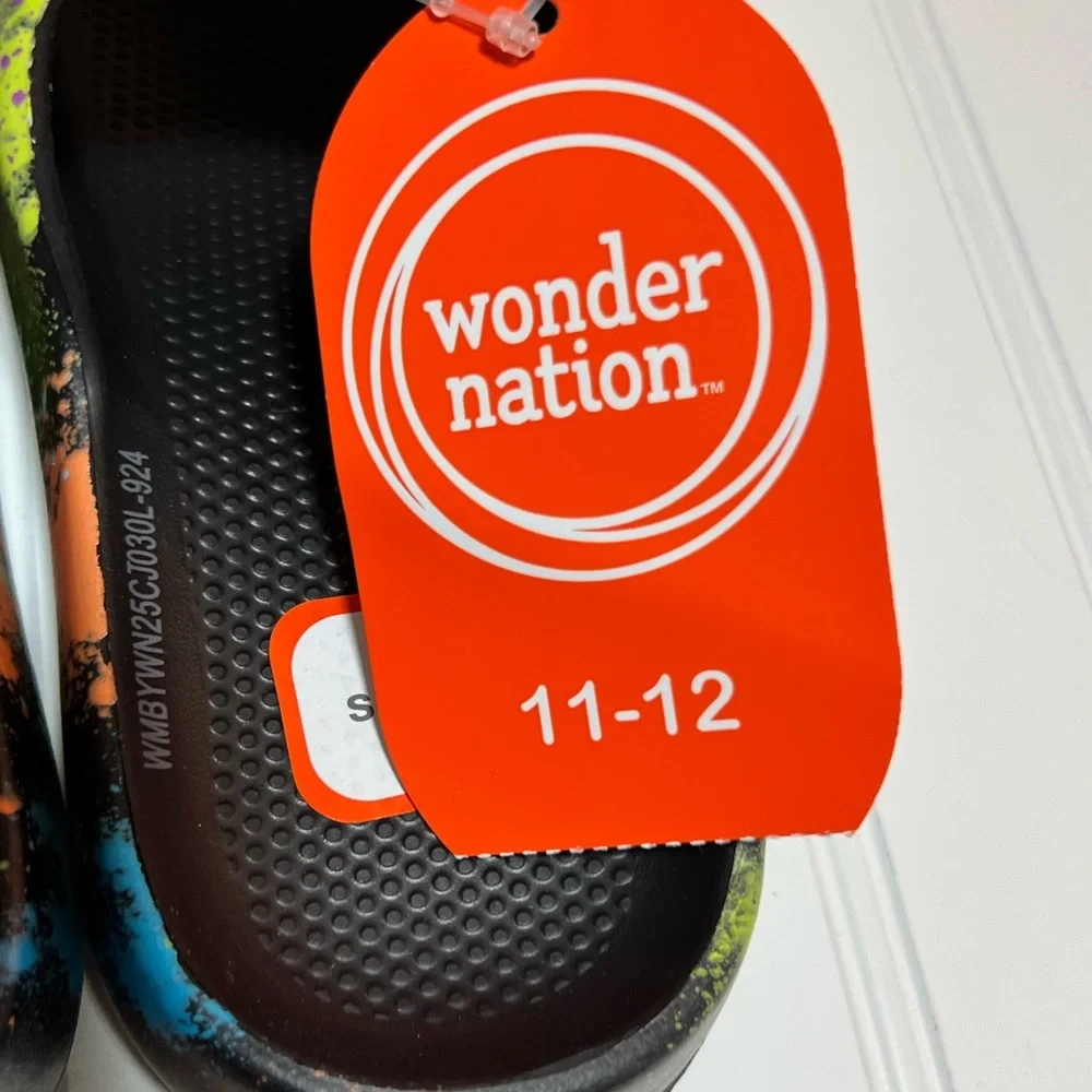 Wonder Nation Size 11-12 Kids Color Splash Sandals Slides NWT